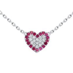 Colier elegant din argint 925 rodiat inimioara cu zirconii [1]